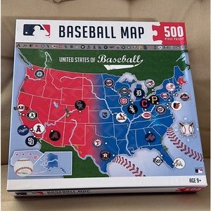 Baseball MLB Map 500 piece puzzle 24x18 ages 9 and up